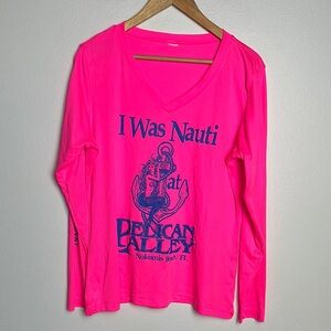 Hot Pink Mermaid I Was Nauti At Pelican Alley Long Sleeve Tee Large